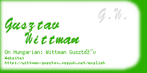 gusztav wittman business card